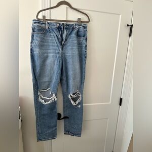 NWOT American Eagle Outfitters Ripped Blue Mom Jeans